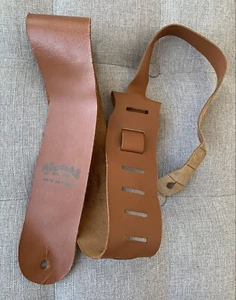 Rare Vtg CF Martin & Co. Original Logo Genuine Brown Leather Guitar Strap - Picture 1 of 12