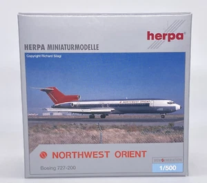 Herpa 503143 Northwest Orient Airlines Boeing 727-200 1:500 Diecast Mod NOB HTF - Picture 1 of 9