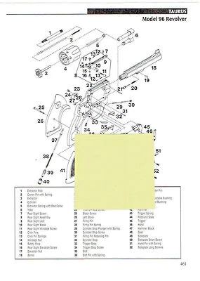 Revólver TAURUS Modelo 96, Modelo PT-22 Pistola Automática Explosión Ver Piezas 2011 Anuncio Foto 1 de 2