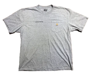 Carhartt Shirt Mens XL Loose Fit Short Sleeve Crew Neck Business Name Gray - Imagen 1 de 6