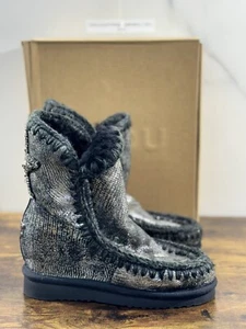 Mou Inner Wedge Negro Laminado Casual Mou Mujer Bota - Imagen 1 de 6