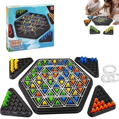 Geometric Chess Game with Elastic Bands Chain Triangle triggle  for Kid & Adults - Image 1 of 3