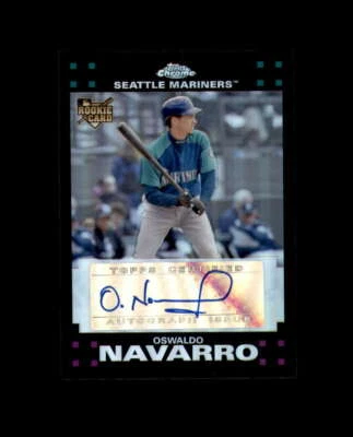Oswaldo Navarro 2007 Chrome Refractors 177/500 Signed Topps Mariners - Image 1 of 2