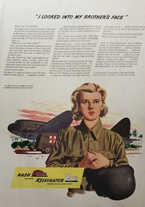 1943 Print Ad Nash Kelvinator Automobiles Refrigerators Plane Ambulance - Picture 1 of 1