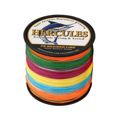 HERCULES 100M 300M 500M 1000M 100% PE Multicolor Braided Fishing Line 4 Strands - Image 1 of 4