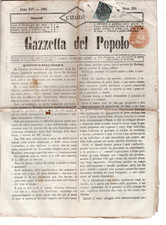 STATO PONTIFICIO 1961 MEZZO BAJ SU FASCETTA DI GIORNALE GAZZETTA DEL POPOLO