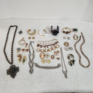 Jewelry Lot Pin Brooch Earrings Bracelet Necklace - Picture 1 of 12