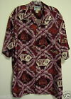 Big Dogs L Maroon Play To  Win Hawaiian Full House Poker Chips Camp Button Shirt