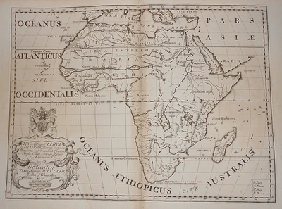 OLD AFRICA. 1700. ANTIQUE MAP. 1st EDITION. EDWARD WELLS. approx 50 x 37 cms - Image 1 of 4