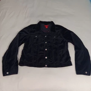 Sundance Velvet Denim-style Jacket Black Womens Size LG - Picture 1 of 9