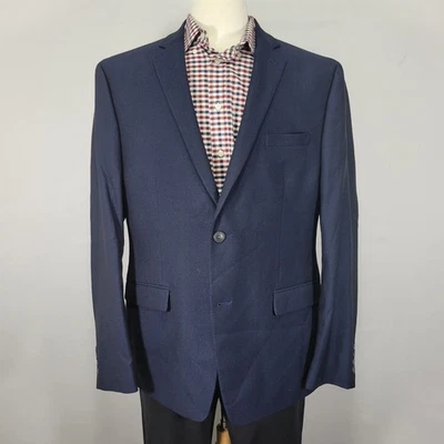 Abrigo Blazer Deportivo Perry Ellis Portfolio Para Hombre Dos Botones Azul Marino Mezcla de Poli Delgado 46 Foto 1 de 4