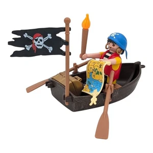 Playmobil figura pirata barca bandera antorcha mapa isla  - Imagen 1 de 1