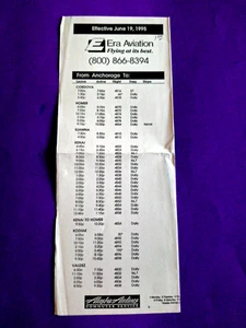 Horario de aviación de ERA 19 de junio de 1995 ALASKA - Imagen 1 de 1