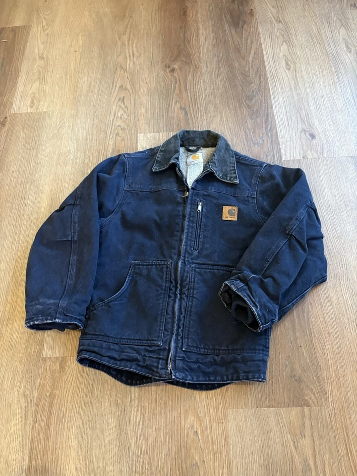 Chaqueta de Trabajo Vintage Juvenil Carhartt Cremallera Lona Tareas Años 90 Azul Talla M Ropa de Trabajo Foto 1 de 4