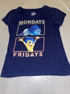 Girls Justice S/S Inside Out TShirt Girls Size 8 Mondays Down Friday Happy T2 - Picture 1 of 7