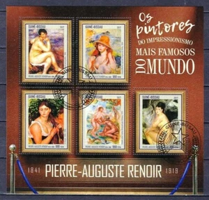 Gemälde Renoir Guinea Bissau 2017 (54) Yvert Nr. 7044 bis 7048 gestempelt - Bild 1 von 1