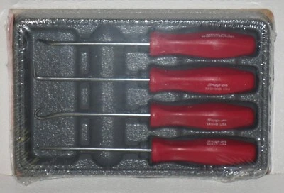 Snap-on Pick Set ASA204BR *RED HARD HANDLES* NEW & SEALED! *HARD HANDLE PICKS* - Image 1 of 4