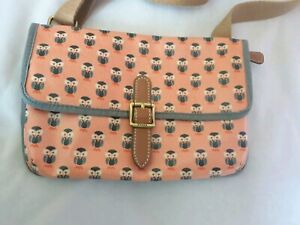 Fossil Pink Oilcloth Crossbody Shoulder Bag With Owl Print
