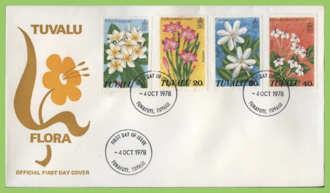 Tuvalu 1978 Flowers set on First Day Cover Cover
