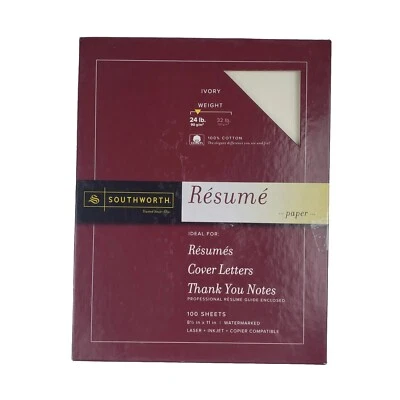 Papel currículum Southworth marfil copia y multiusos 8,5" X 11" 24 lb #R14ICF  Foto 1 de 4