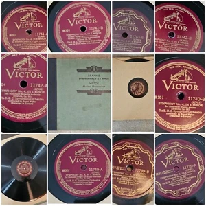 5 BRAHMS Symphony  Orchestra #4 E Minor Set Vinyl 78 RPM Victor RCA Record Lot - Picture 1 of 17