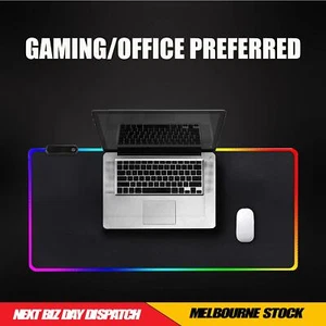 RGB Gaming Mouse Pad Gaming Keyboard Pad Desk Mat 90x40cm 4mm Large Non-Slip - Picture 1 of 5