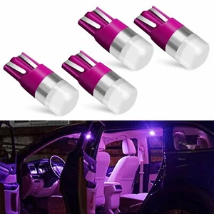 4x 6000K Purple T10 192 168 Led Interior/License Plate Light Bulbs Super Bright - Picture 1 of 12