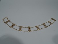 Antique Necklace - Art Nouveau Choker - American 14K Gold Amethyst Pearl