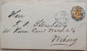 FINLAND 1880 POSTAL STATIONERY COVER WITH FINSKA No 1 POSTKUPEN RAILWAY POSTMARK - Picture 1 of 1