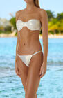Melissa Odabash Gold Barbados Bandeau Top & Capri Bottom Swimsuit Bikini Set 12