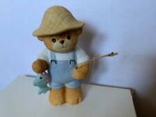 Lucy & Me Gone Fishing Bear With Cane Pole & Fish Lucy Rigg ENESCO 1985