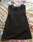 Missguided Nice Charcoal Black Mini Dress - U.K. 8  Straps And Zip - Suede Feel
