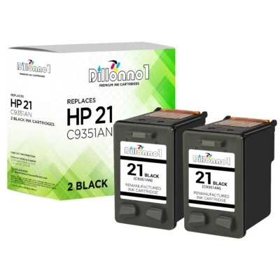 Cartuchos de tinta 2PK para HP 21 C9351AN negro Deskjet D1320 D1360 D1400 D1550  Foto 1 de 3