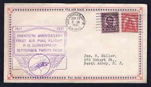 USA Los Angeles 1931 Cover. Anniversary of First Airmail Flight, Cachet - Picture 1 of 2
