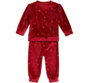 First Impressions Baby Girls 2 Pc. Glitter Velour Sweatshirt & Pants - Picture 1 of 4