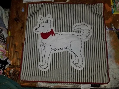 Max Studio "Dog/Stripes" 18" Pillow Cover - Image 1 of 4