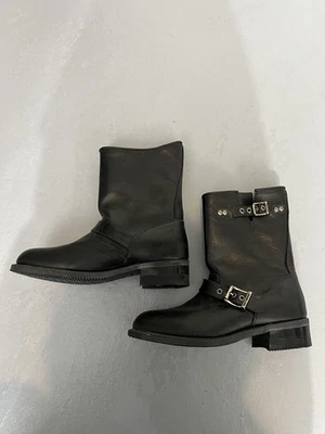 Harley Davidson Black Leather Short Moto Buckle Boots Men's Size 9 M - Image 1 of 4