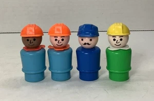 Fisher Price Vintage Little People Bauarbeiter Konvolut 4 Personen - Bild 1 von 3