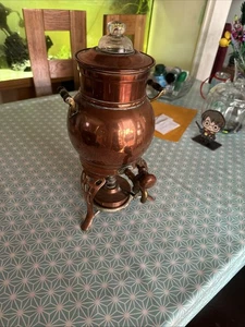Antique Copper Coffee Pot With Parrafin Heater - Picture 1 of 8
