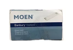 MOEN Banbury 22-3/4 in. Wall-Mount Clear Glass Shelf in Chrome - Picture 1 of 2