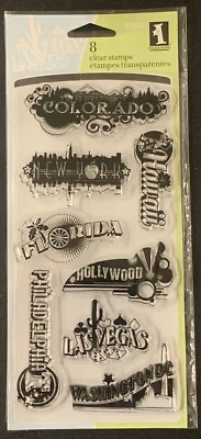 Inkadinkado Destinations Las Vegas Hollywood New York And More Clear Stamps - Image 1 of 2