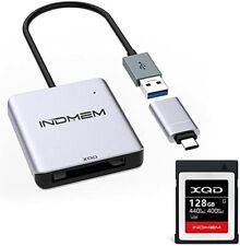 INDMEM 128GB XQD Memory Card W/USB 3.0 Reader For F/ Nikon D850/Z6//Panasonic S1