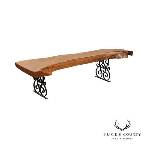 Vintage Live Edge Walnut Bench Cover