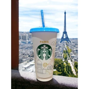 Starbucks PARIS OLYMPICS 2024 Plastic Reusable 20oz COLD Cup Tumbler NEW NO BOX - Picture 1 of 1