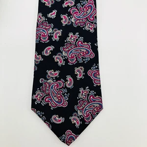 Christian Dior Men's Tie Blue / Purple Paisley Print Silk Designer Necktie USA - Picture 1 of 5