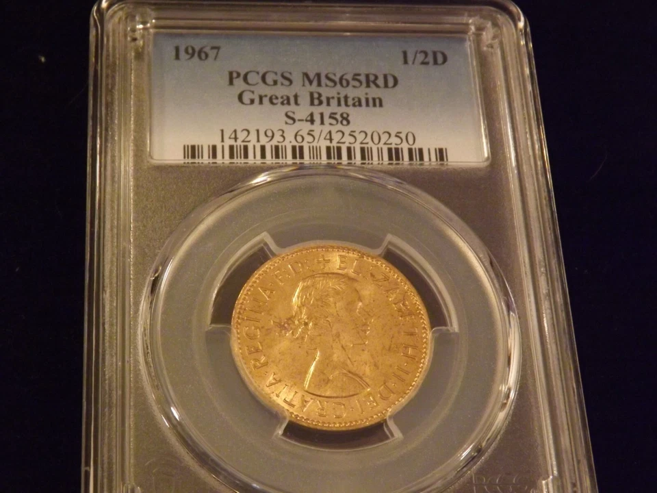 1967   1/2 D         GREAT BRITAIN        PCGS  MS 65 RD - Image 1 of 2