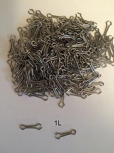 SIZE 1 LONG STAINLESS STEEL SINKER EYES FITS HILTS & DO-IT MOLDS (300PK) - Picture 1 of 1