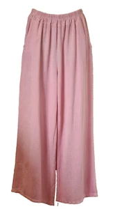 Pantalón Lavado Italiano Lagenlook Bolsillos Cintura Elásticos Talla Única UK 10-14 - Imagen 1 de 10