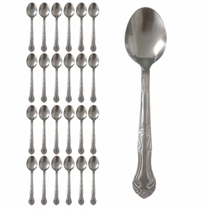 24 Bulk Stainless Steel Teaspoon Set Dinner Silverware Tea Spoons Flatware 6"L - Picture 1 of 1