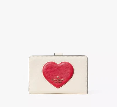 Cartera Kate Spade Madison Corazón Hinchado Mediana Doble Pliegue KK182 NUEVA CON ETIQUETAS Foto 1 de 3